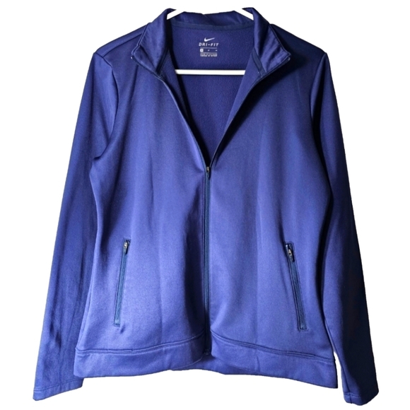 Nike Dri Fit Blue Full Zip Training Activewear Jacket Women’s Size Medium - Picture 1 of 8
